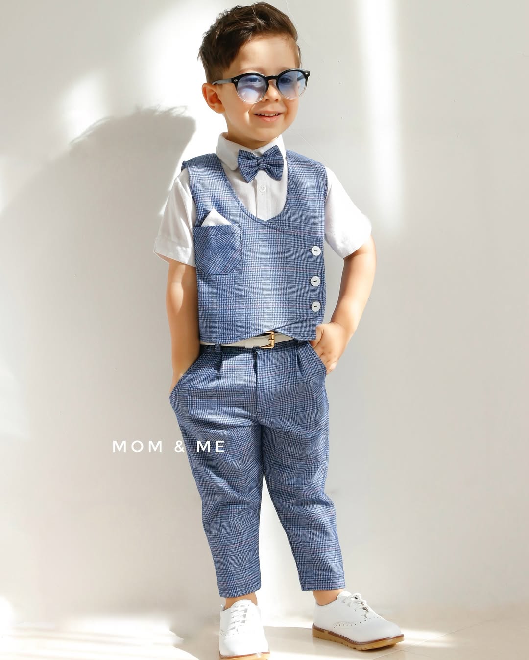 ست جلیقه شلوار بچگانه کلاسیک‌آبی