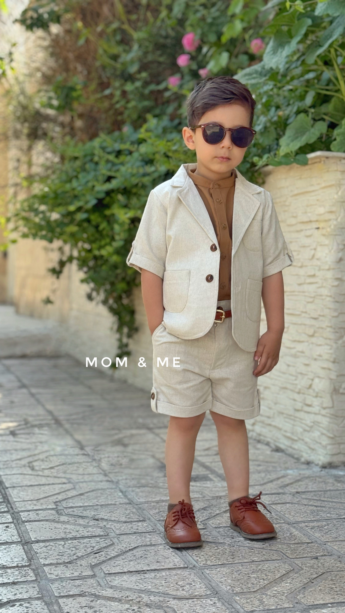 ست کامل کت شلوارک بچگانه لینن